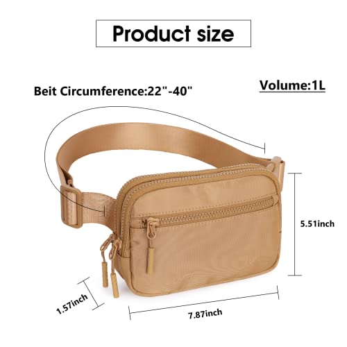 Westbronco Fanny Packs For Women Men, Belt Bag With 4 Zipper Pockets, Fashion Waist Packs, Lightweight Crossbody Bags With Adjustable Strap For Workout/Running/Hiking (Brown) #TOP2