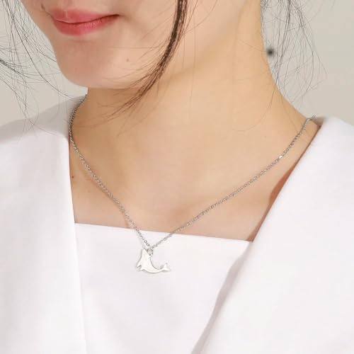 Collier de baleine en argent 925, pendentif queue de baleine raffiné et durable pour femmes