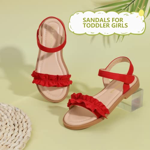 Image of PANDANINJIA Girls Sandals, Open Toe Cute Bow Princess Girls Flats, Sparkly Summer Dress Shoes Sandals for Toddler /Little Kid /Big Kid