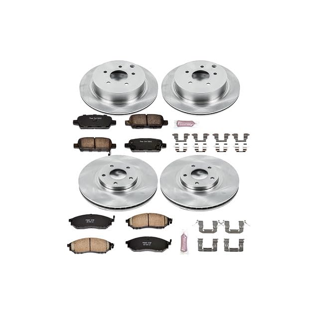 Image of PowerStop Front and Rear Brake Kit for Nissan Murano 2011-14 - Z17 Ceramic Brake Pads & Disc Rotors Replacement, KOE4476