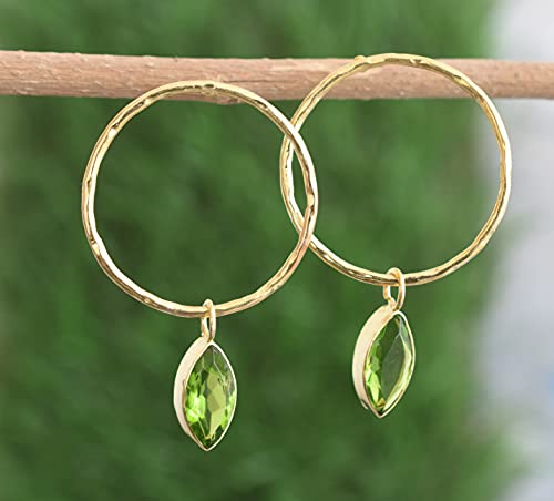 Veracity Jewelry Peridot Earrings * Boho Earrings * Handmade Earrings * Gold Plated Earrings * August Birthstone Earrings * Wedding Gifts * Earrings For Girls * Gifts For Mom * Stud Earrings * Ve-363 #TOP3