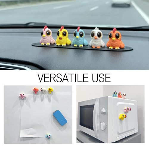 5 imanes decorativos articulados 3D de pollito para refrigerador miniatura 2