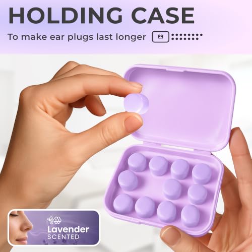Image of Peace&Quiet PQ Wax Ear Plugs for Sleeping, Swimming - 15 Soft Noise Cancelling Silicone Gel Wax Earplugs for Sleep and Swimmers, Ear Protection with Sound Blocking Level of 32 Db, Lavender