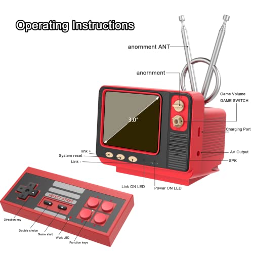 Retro Handheld Games Console Built-In 308 Games 3.0 Inch Lcd Mini Tv Video Games Player Support Av Output Electronic Games Gift For For Boys Girls Age 4-12 #TOP5