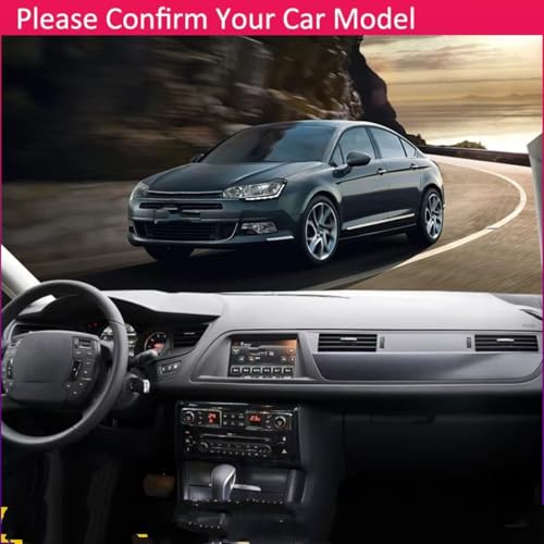 Tapis de tableau de bord pour Citroën C5 2008-2017 MK2 en polyester avec bord bleu - 5
