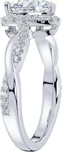Heart Cut Lab Diamond Engagement Ring, 2.50 Ct, Halo Design, 14K White Gold Finish