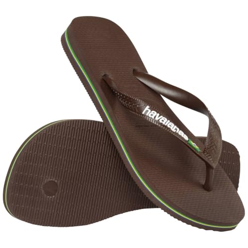 Havaianas Women's Brazil Logo Flip Flops Sandals, Dark Brown, 64