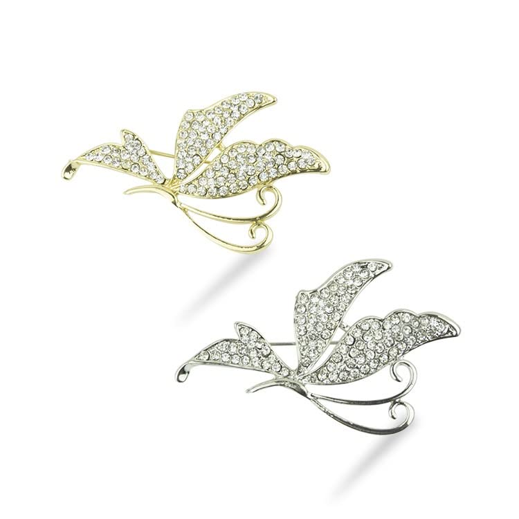 Broche papillon plein diamant alliage épingle vêtement corsage chic - 4