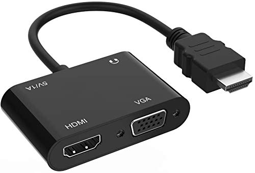Tobo HDMI to VGA HDMI Adapter, Dual Display 4K HDMI to HDMI VGA Splitter Converter with Charging Cable and 3.5mm Audio Cable Supported PC, Laptop, Ultrabook, Raspberry Pi, Chromebook and More TD-291TC-image-39