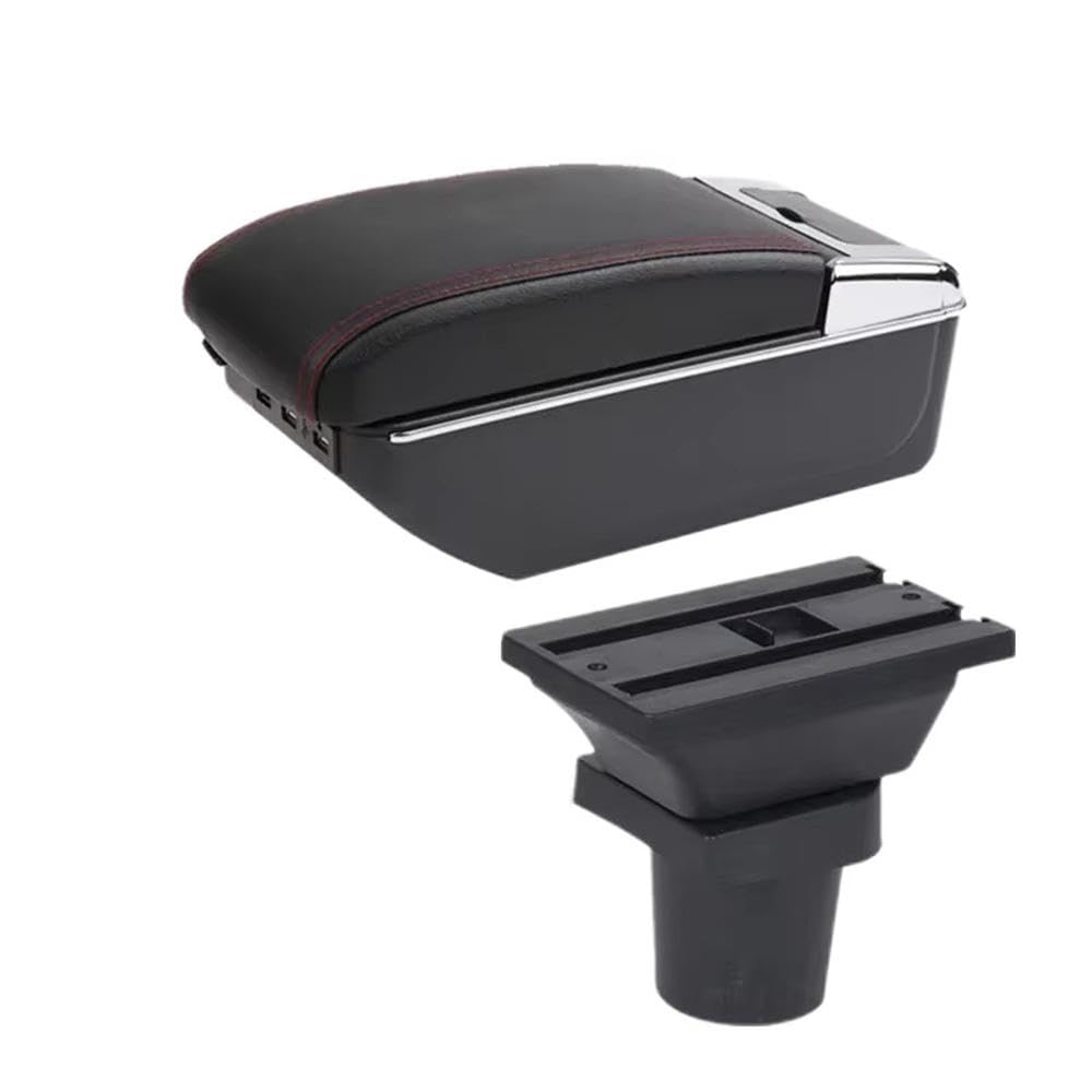 FSOZDBBPL For Toyota Yaris 3 For Hybrid For Yaris For Vitz Car Armrest Box Central Storage Box Interior Parts(D red line 7USB)