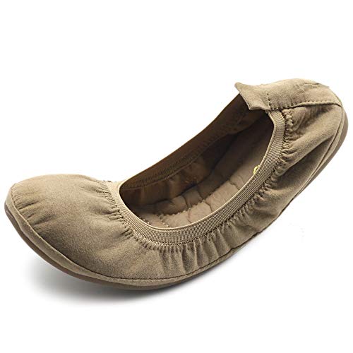 Ollio Women's Shoes Faux Suede Comfort Ballet Flat