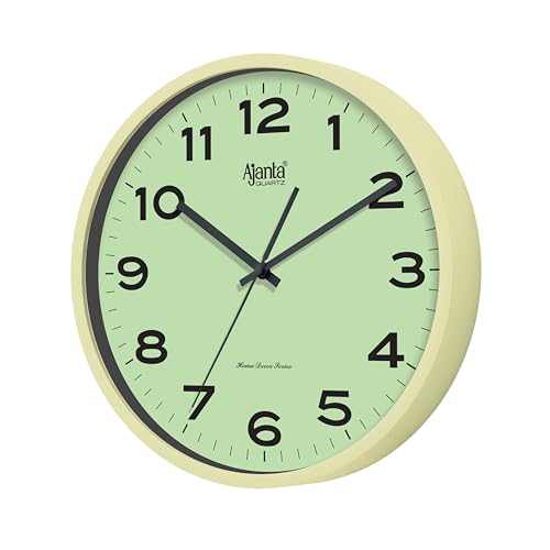 Image of Ajanta Home Decor Clock 12 Inch (305mm) Parrot Green | Luxury Silent Sweep Wall Clock | Stylish Modern Design | Model 10047