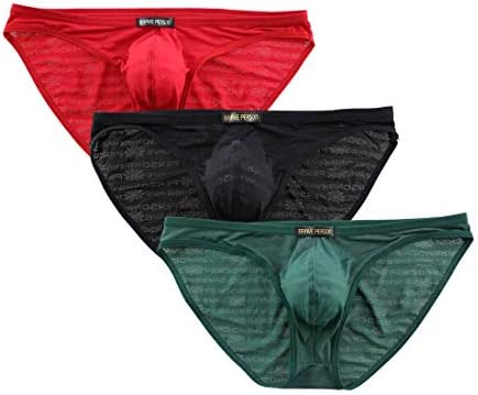 Sexy Breathable Gauze Fabric Printing Briefs Men's Bikini Underwear B1124