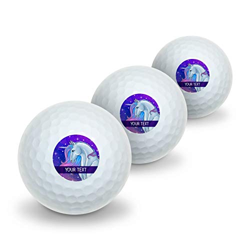 GRAPHICS & MORE Personalized Custom Majestic Unicorn 1 Line Novelty Golf Balls 3 Pack