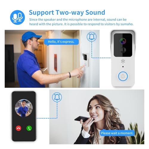 Sonnette visuelle sans fil double WiFi 2.4G 5G étanche PIR intercom - 4