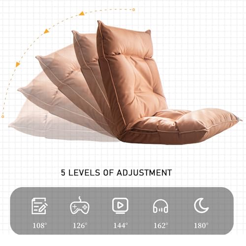 Silla plegable de suelo con soporte trasero ajustable, asiento acolchado para meditación y juegos para un uso cómodo en interiores y exteriores