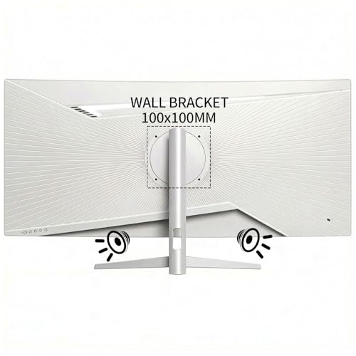 Image of ZZA 34 Inch Ultrawide Curved Monitor Built in Speakers 4K Gaming Computer Monitor 100Hz, WQHD(3440x1440P) Curved 3800R 21:9 Ultra Wide PC Display, 130% sRGB, HDMI &DP, VESA Mount Compatible-White