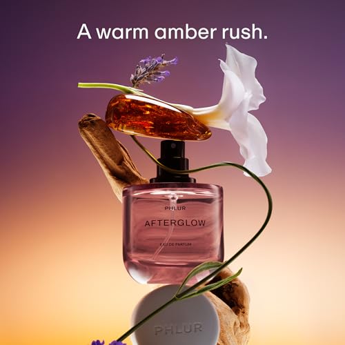 Image of PHLUR Afterglow Perfume for Women & Men, 50 mL | Warm Amber Vanilla Eau de Parfum, Citrus Apricot Coconut Fragrance with Lavender Milk, Sandalwood & Cashmere Woods