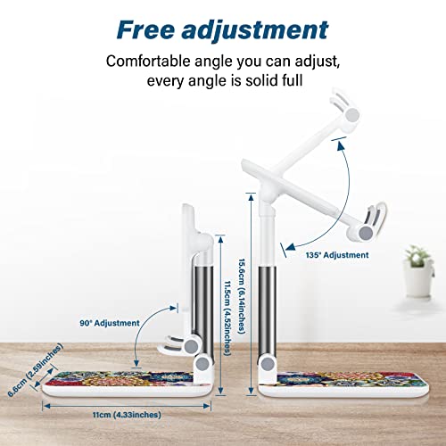 Image of Foldable Desk Phone Holder - Adjustable Angle iPhone & Samsung Smartphone Stand