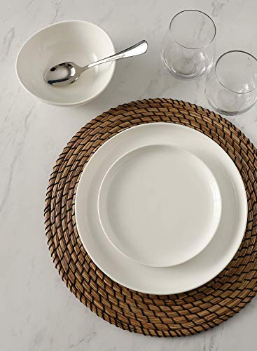 Sweese Porcelain Round Dinner Plates - 10 Inch And Round Dessert Salad Plates - 7.4 Inch And Salad Pasta Bowls - 22 Ounce, Set Of 6, White #TOP5