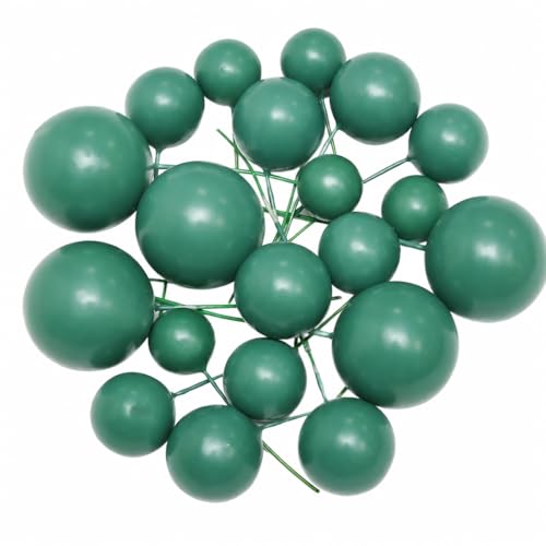 Dark Green Cake Ball Toppers Decorations, 20 Pcs Mini, 4 Size