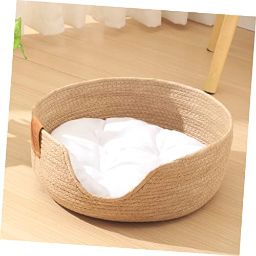 Yardwe Ninho De Palha Para Animais De Estimação Ninho De Gato Tecido Ninho De Descanso Respirável Ca