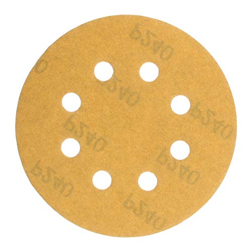 Utoolmart サンディングペーパー ディスクペーパー サンディングディスク 5インチ 番手240# 10枚入り サンドペーパー 8穴 円形ディスクサンドペーパー マジック ペーパー 電動サンダー用 木工 研磨ツール サンディングパット サンダー用紙やすり