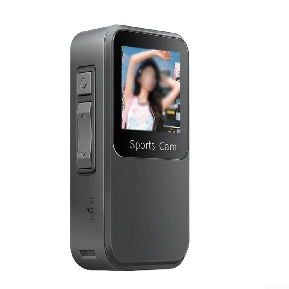 ABS Corpo 4K Action Camera per Sport All'aperto (Bianco) | Microfono incorporato, registrazione audio chiara, compatto 15x10x2cm, guscio ABS, pronto per vlogging