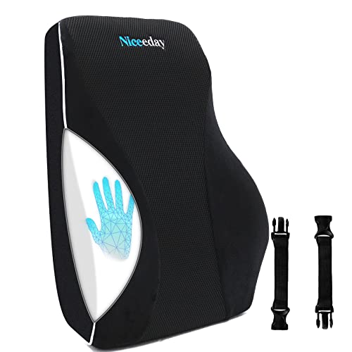 Lendenwirbelstützkissen für Bürostuhl, Auto, Lendenkissen, Memory-Schaum-Rückenkissen mit atmungsaktivem 3D-Netzgewebe, Lendenwirbelstütze, orthopädische Rückenlehne (aktualisiertes 3D, Schwarz 1)