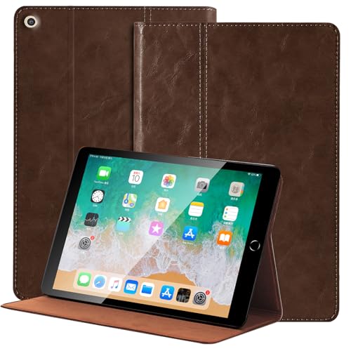 Étui en cuir iPad 10.2 (9e/8e/7e Gen) marron avec veille auto