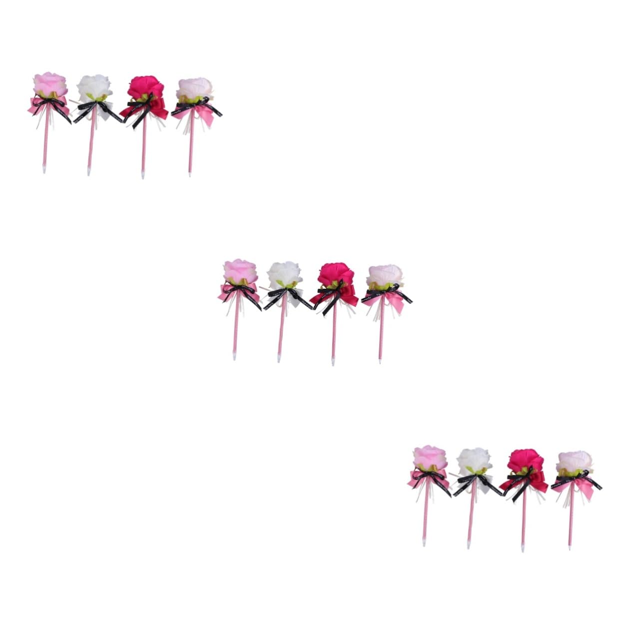 Lot De 3 Stylos À Bille Créatifs En Forme De Nœud Rose Stylets Élégants Pour Papeterie Bureau École Instrument Décriture 4 Pièces X 3