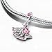ZURWTCH Xiaoqiao Peach Blossom Fan Dangle Charm Fit Women Bracelet Necklaces Fashion Gifts 925 Sterling Silver DIY Jewelry (Xiaoqiao Peach Blossom Fan Dangle Charm 0982)