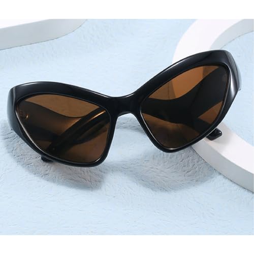 Y2K Style Sports Sunglasses Women Men Cat Eye Sun Glasses Fashion Mirror Eyewear Vintage Shades Eyeglasses2