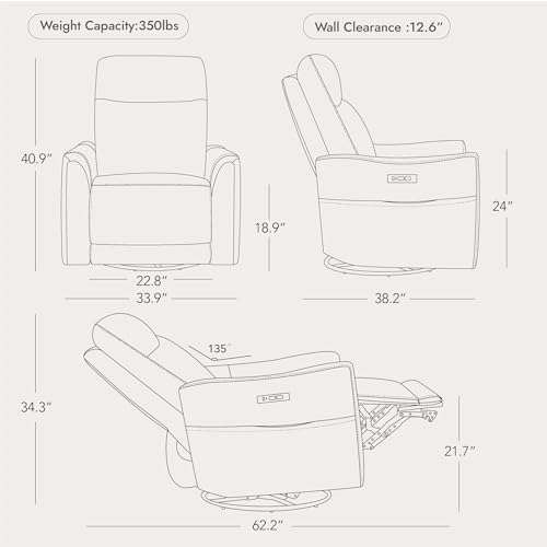 Sillón reclinable eléctrico camel cómodo miniatura 2