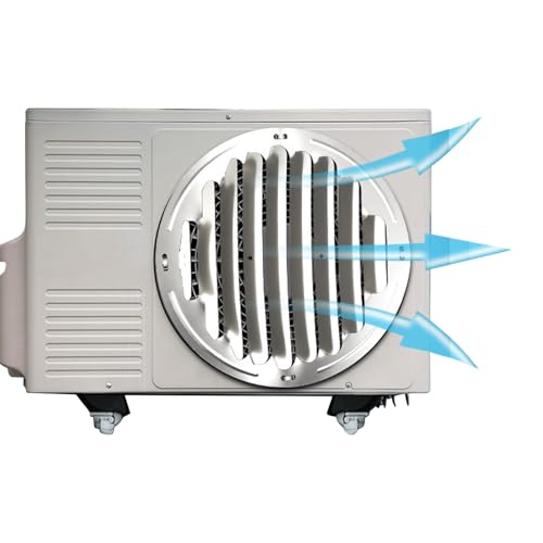 Compresor de aire acondicionado exterior protegido con red deflectora de viento 2