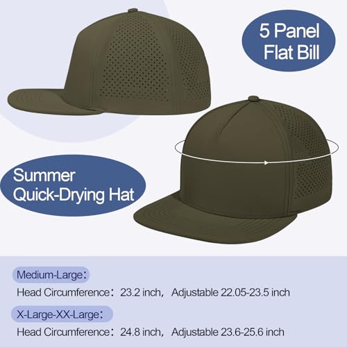 Image of M /L /XL /XXL Oversize Flat Bill Baseball Cap for Men Women Quick Dry Snapback Hats Summer Mesh 5 Panel Cap