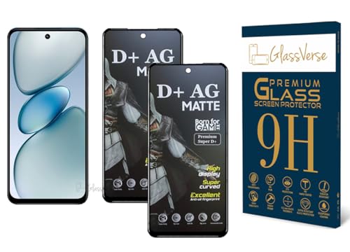 Image of GlassVerse Matte Tempered Glass for Tecno Spark GO 1s | Anti Glare, Smooth Touch Screen Protector, 9H Hardness, Edge to Edge, Case Friendly, Hassle-less Installation Kit Included. (Pack of 2)