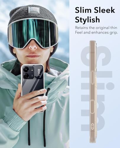 Image of Jkobi Lifetime Anti-Yellow Clear Back Cover Case for Poco C65 (Sleek Hard Crystal | Shockproof and Camera Protection)