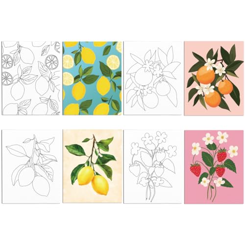 Toiles préimprimées peinture adulte thème fruits pour décoration intérieure