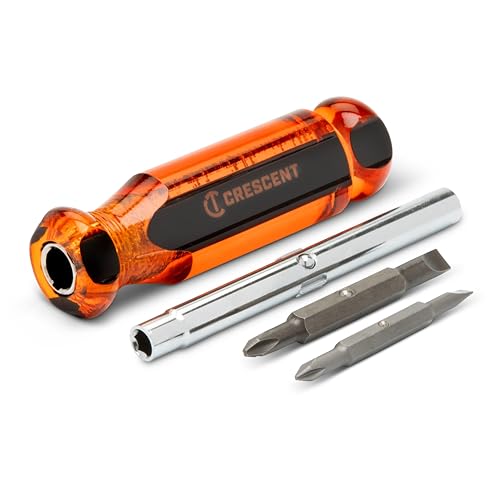 Image of Crescent 6-in-1 Interchangeable Bit Screwdriver, Red Handle - CS61N