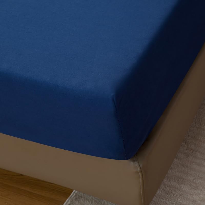 JUWENIN, Fitted Bed Sheet 1-Piece Luxury Quality Wrinkle and Fade-Microfiber Fitted Bottom Sheet