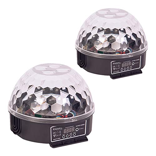Lot de 2 lampes Ibiza Astro Gobo Effet d'éclairage RGBW Mirrorball DJ Disco Party Lighting