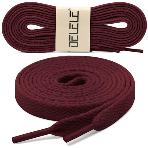 Image of DELELE 2 Pair Super Quality 24 Colors Flat Shoe laces 5 /16 inch Wide Shoelaces for Athletic Running Sneakers Shoes Boot Strings