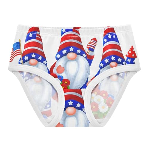 Cotton Toddler Underwear Floral Cute Gnomes American Flag White Panties Little Girl Pattern Briefs Kids Undies 2t