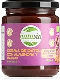Natuvid | Crema de Dátiles con Almendras y Cacao | BIO 250 g | Vegana | Sin Gluten | Sin Lactosa | Sin Azúcares Añadidos | Cremosa | Ideal para Desayunos, Postres y Snacks Saludables