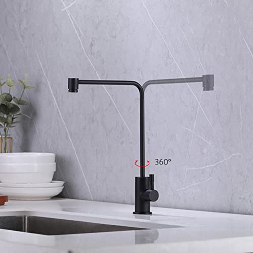 Robinet de cuisine design chrome nero avec rotation fluide à 360°