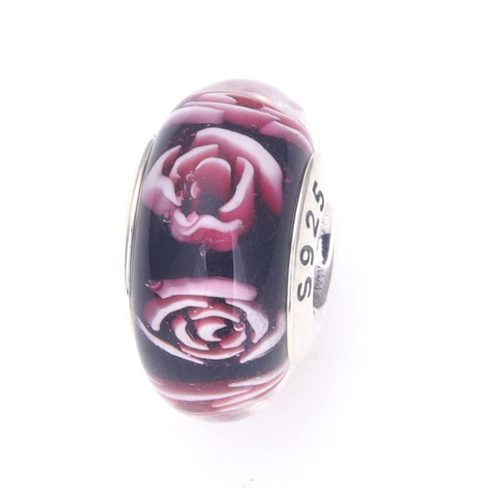Charm Murano Cristal, Plata, Compatible Charm Murano Cristal, Plata, Compatible