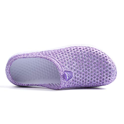 Unisex Women's Garden Clogs Shoes Casual Slippers Quick Drying Anti-Slip Pool Beach Sandals Indoor Outdoor Purple 40 #TOP3