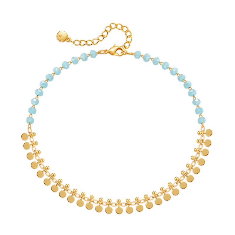 Yumikoo 18k Gold Plated Anklet, Women Adjustable Gold Tone Ankle Bracelet