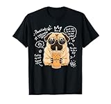 Pug Drinking Iced Coffee Funny Dog Meme Cute Coffee Lovers T-Shirt